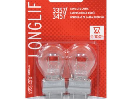 2-PK SYLVANIA 3357 3457 Long Life Automotive Light Bulb For Cheap