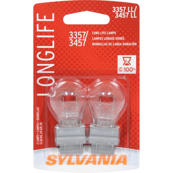 2-PK SYLVANIA 3357 3457 Long Life Automotive Light Bulb For Cheap