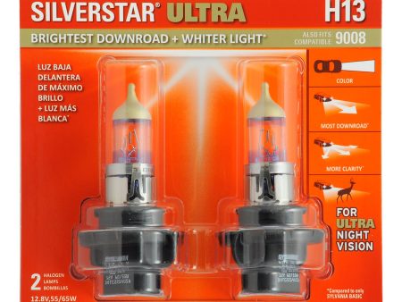 2-PK SYLVANIA H13 SilverStar Ultra High Performance Halogen Headlight Bulb Sale