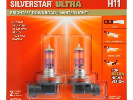 2-PK SYLVANIA H11 SilverStar Ultra High Performance Halogen Headlight Bulb Online Hot Sale