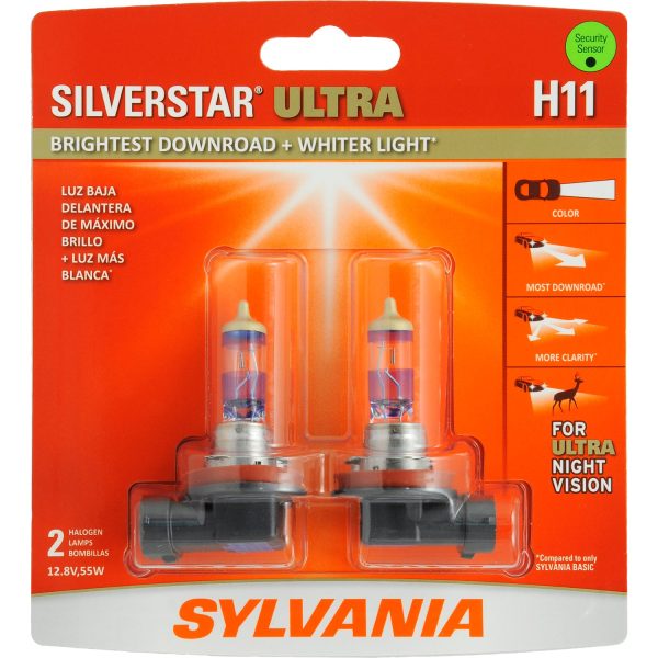 2-PK SYLVANIA H11 SilverStar Ultra High Performance Halogen Headlight Bulb Online Hot Sale