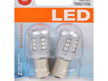 2-PK SYLVANIA 1141 Red LED Automotive Bulb - also fits 7506, 1156 For Discount