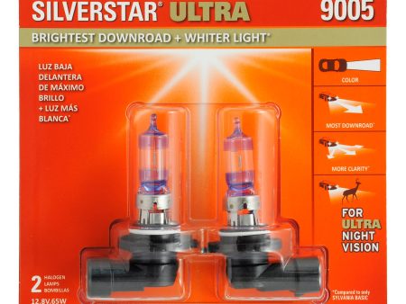 2-PK SYLVANIA 9005 HB3 SilverStar Ultra High Performance Halogen Headlight Bulb Online now