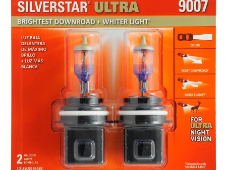 2-PK SYLVANIA 9007 SilverStar Ultra High Performance Halogen Headlight Bulb Supply