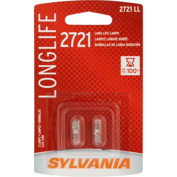 2-PK SYLVANIA 2721 Long Life Automotive Light Bulb Hot on Sale