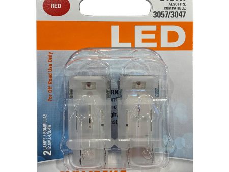 2-PK SYLVANIA 3157 Red LED Automotive Bulb Supply