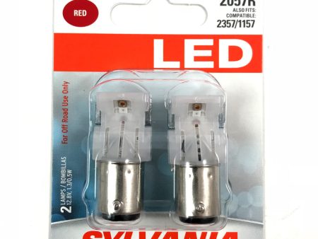 2-PK SYLVANIA 2057R Red LED Automotive Bulb Online now