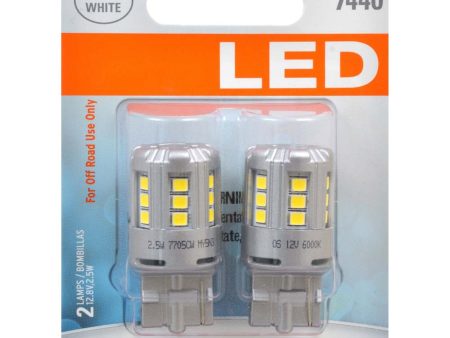 2-PK SYLVANIA 7440 T20 White LED Automotive Bulb Supply