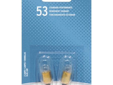 2-PK SYLVANIA 53 Basic Automotive Light Bulb For Sale