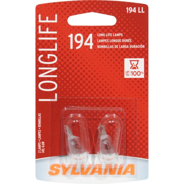 2-PK SYLVANIA 194 Long Life Automotive Light Bulb Online Sale