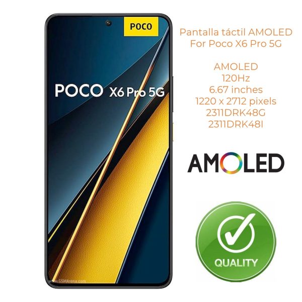 Replacement AMOLED Display Touch Screen For Xiaomi Poco X6 Pro 5G 2311DRK48G 2311DRK48I For Cheap