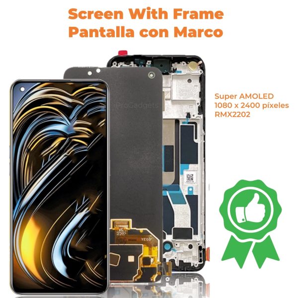 Replacement For Realme GT 5G RMX2202 AMOLED Display Touch Screen With Frame Assembly For Sale