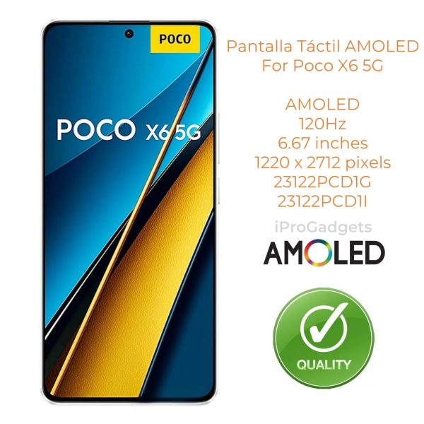 Replacement New Display For Xiaomi Poco X6 5G 23122PCD1 23122PCD1G AMOLED Touch Screen With Frame Assembly Discount