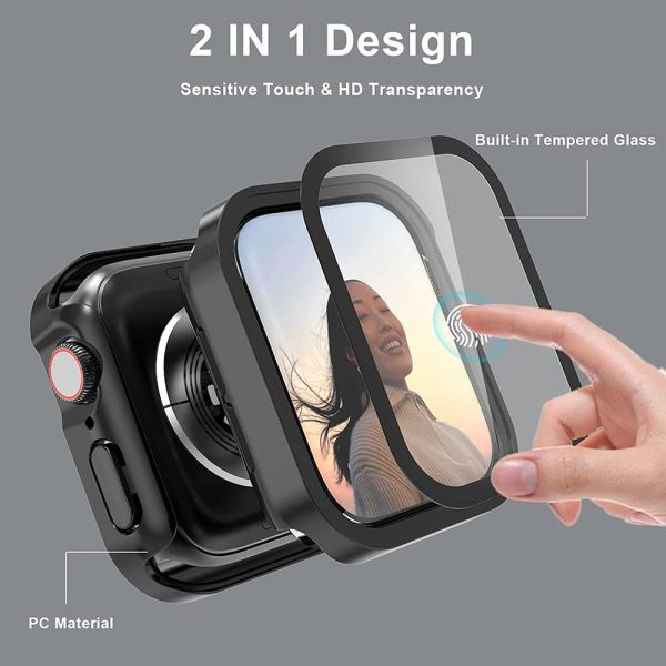 For Apple Watch Waterproof Case With Glass Screen Protector Straight Edge Discount