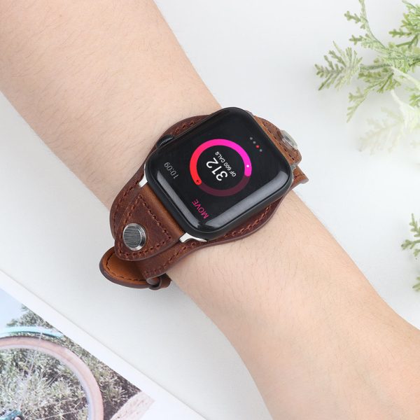 For Apple Watch Cuff Band Strap for iWatch Bracelet Wrist Leather Watchband For Discount