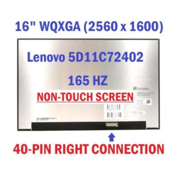 Replacement for 16.0 inch 2.5K LAPTOP LCD Screen NE160QDM-NY1 eDP 40 Pin 2560x1600 QHD 165Hz MNG007DA1-1 MNG007DA1-8 Supply