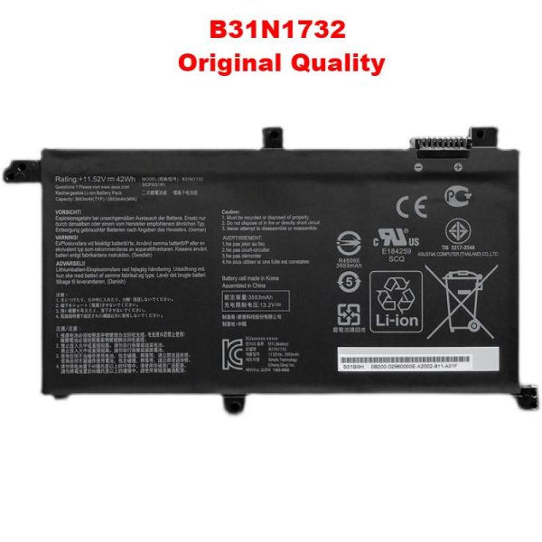 B31N1732 Laptop Battery Replacement for Asus Vivobook S14 S430FA-EB021T S430UA-EB015T 11.52V 42Wh 3553mAh Supply