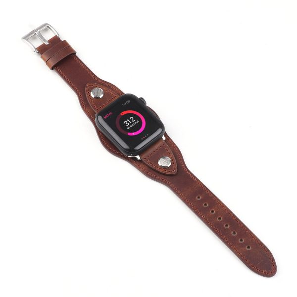 For Apple Watch Cuff Band Strap for iWatch Bracelet Wrist Leather Watchband For Discount